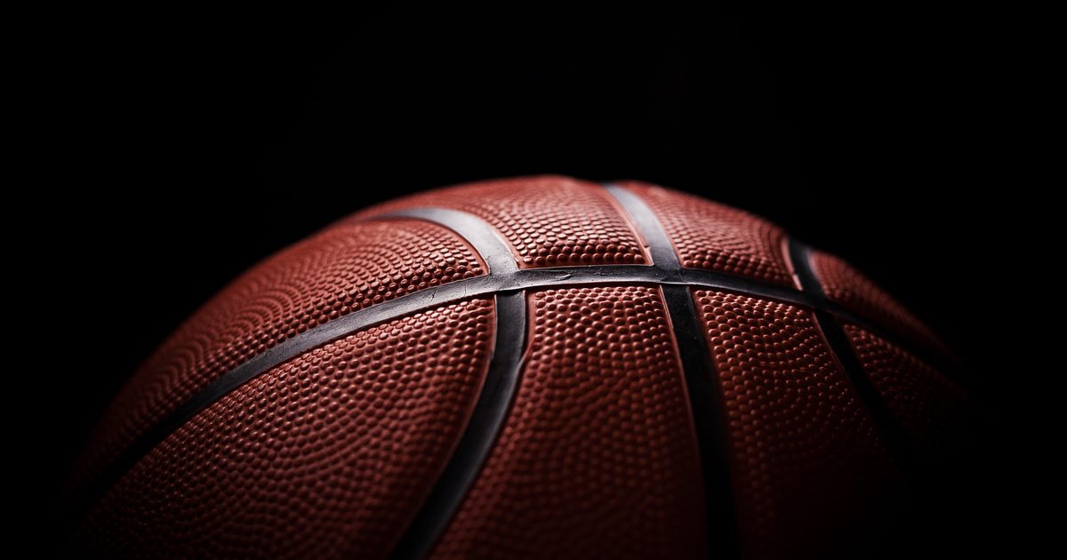 Basketball on a dark black background