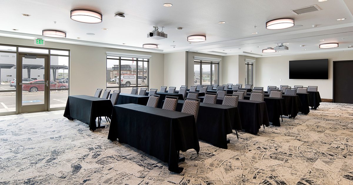 Meeting room set up in classroom style